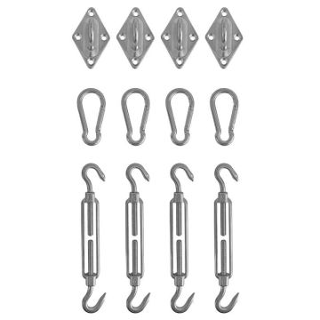 TEDURA Kit de fixation pour voile d'ombrage