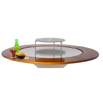 Rangement en bois pour barbecue de foyer