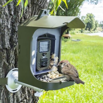 TEDURA Mangeoire pour oiseaux avec caméra